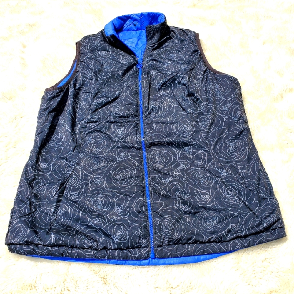Reversible Perry Ellis Women's Vest. Blue. Black. EUC